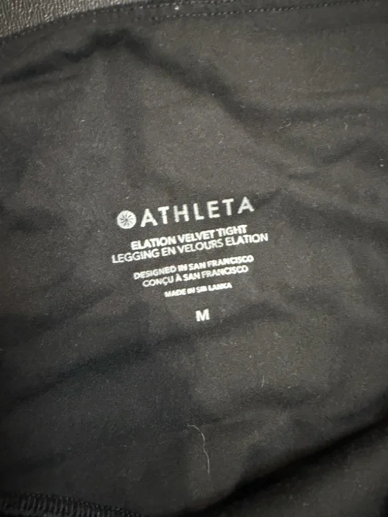 Athleta Black Velvet High-Waist Leggings & Crop Bralette Set - Picture 4 of 6